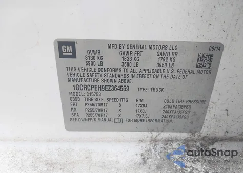 2014 Chevrolet Silverado 1500 Work Truck 1Wt z USA, uszkodzony, nr VIN 1GCRCPEH9EZ364569